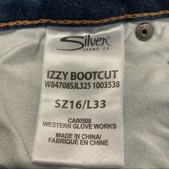 SILVER JEANS Sz 16 x 33 Izzy Bootcut Cropped to Ankle Length  Raw Hem Jeans - Picture 7 of 7